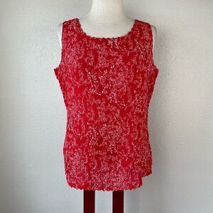 Christine Gerard Red and White Tank Top Size L EUC